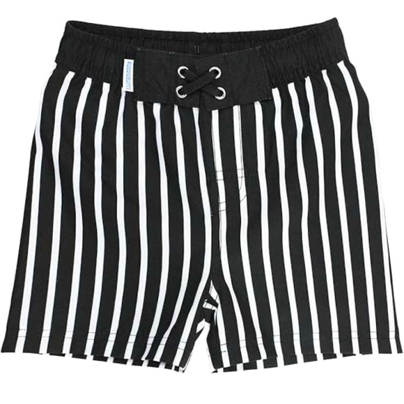Rugged Butts Sz 6 Black and White Striped Kids Swim Trunks - Picture 1 of 2
